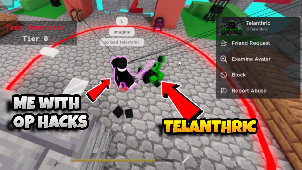 Я УНИЧТОЖИЛ ТЕЛАНТРИКА с помощью ОП-хаков в Roblox Bed Wars! Он не смог меня забанить в 2022 году...