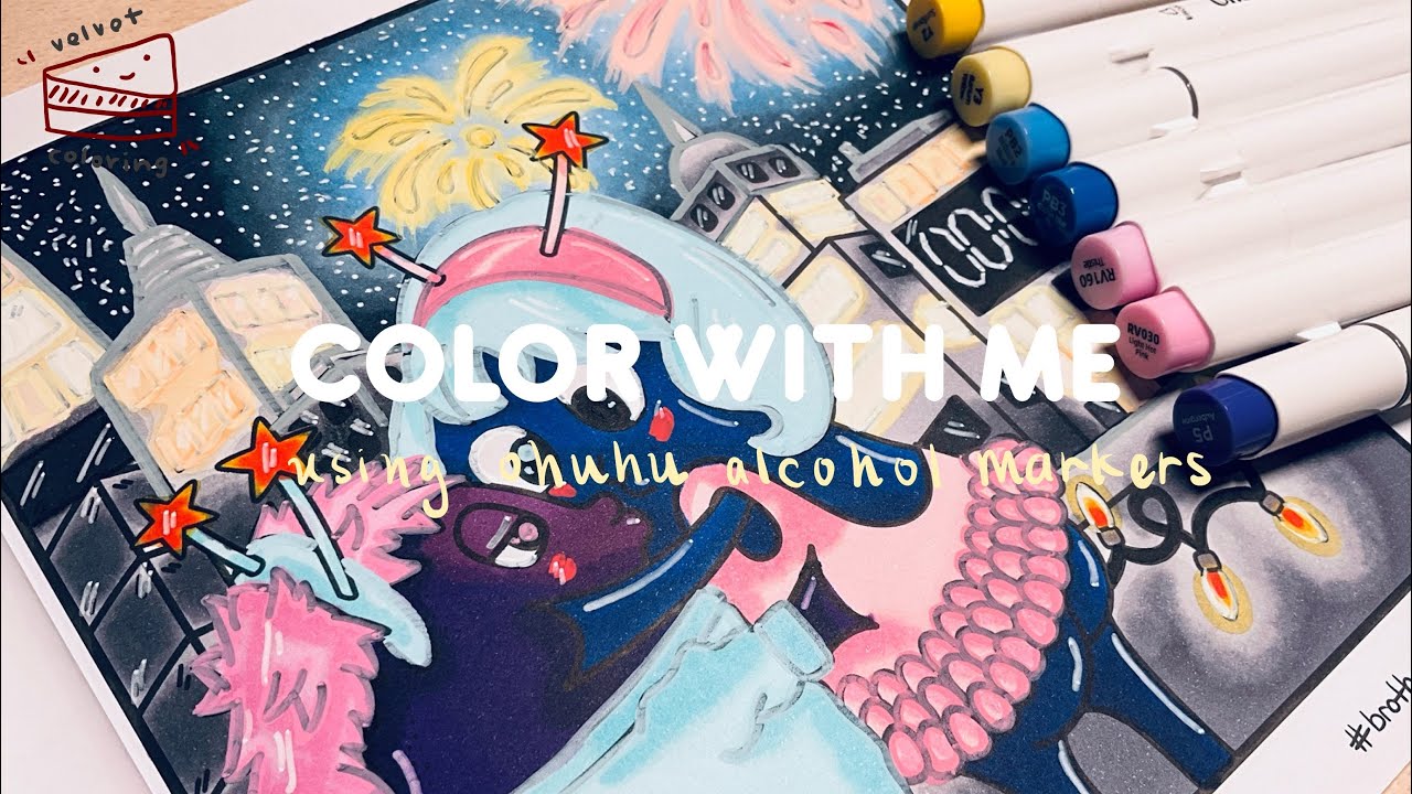 ASMR color with me #brotherakia using ohuhu markers ⭐️🎇