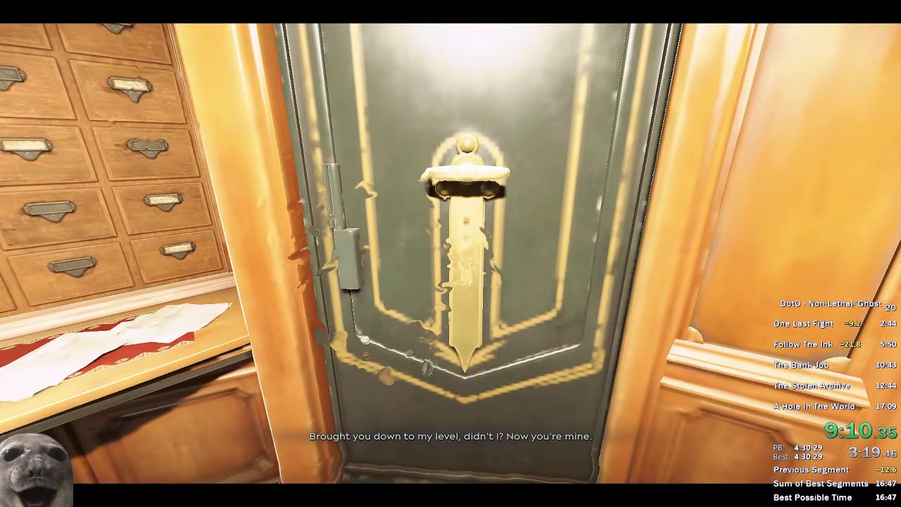Dishonored: Death of the Outsider - Non-Lethal/Ghost Speedrun in 15:56 IGT