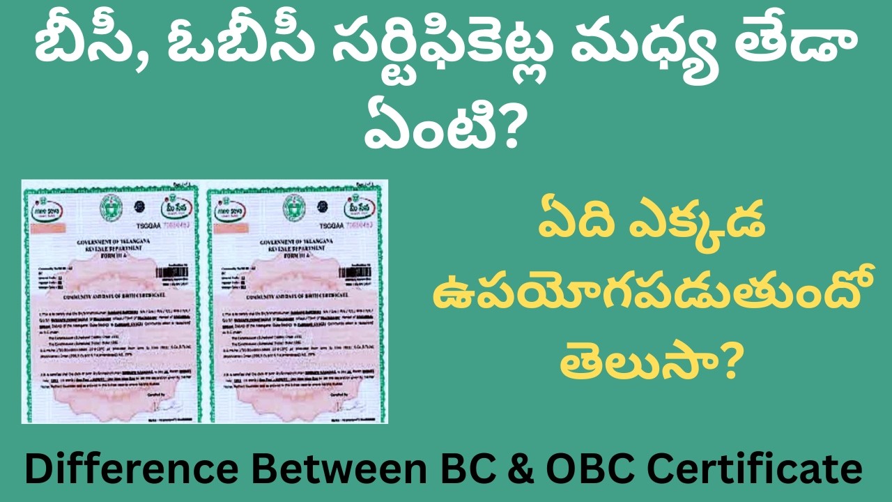 What is BC & OBC Certificate? Difference Explained in Simple Terms | Caste Certificate Guide