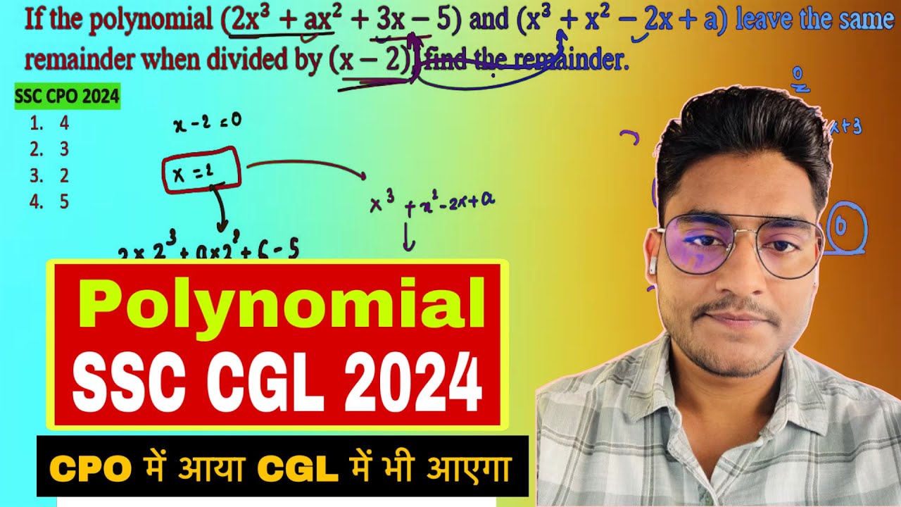 Find remainder when polynomial is divisible by x-m- Number System Concept for SSC CGL 2024