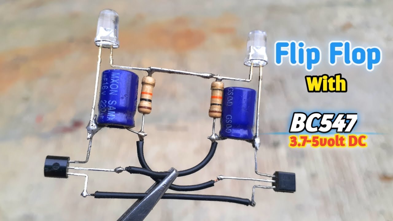 Buat Lampu LED Berkedip Tanpa IC 3.7-5 Volt DC || Led Flip Flop BC547