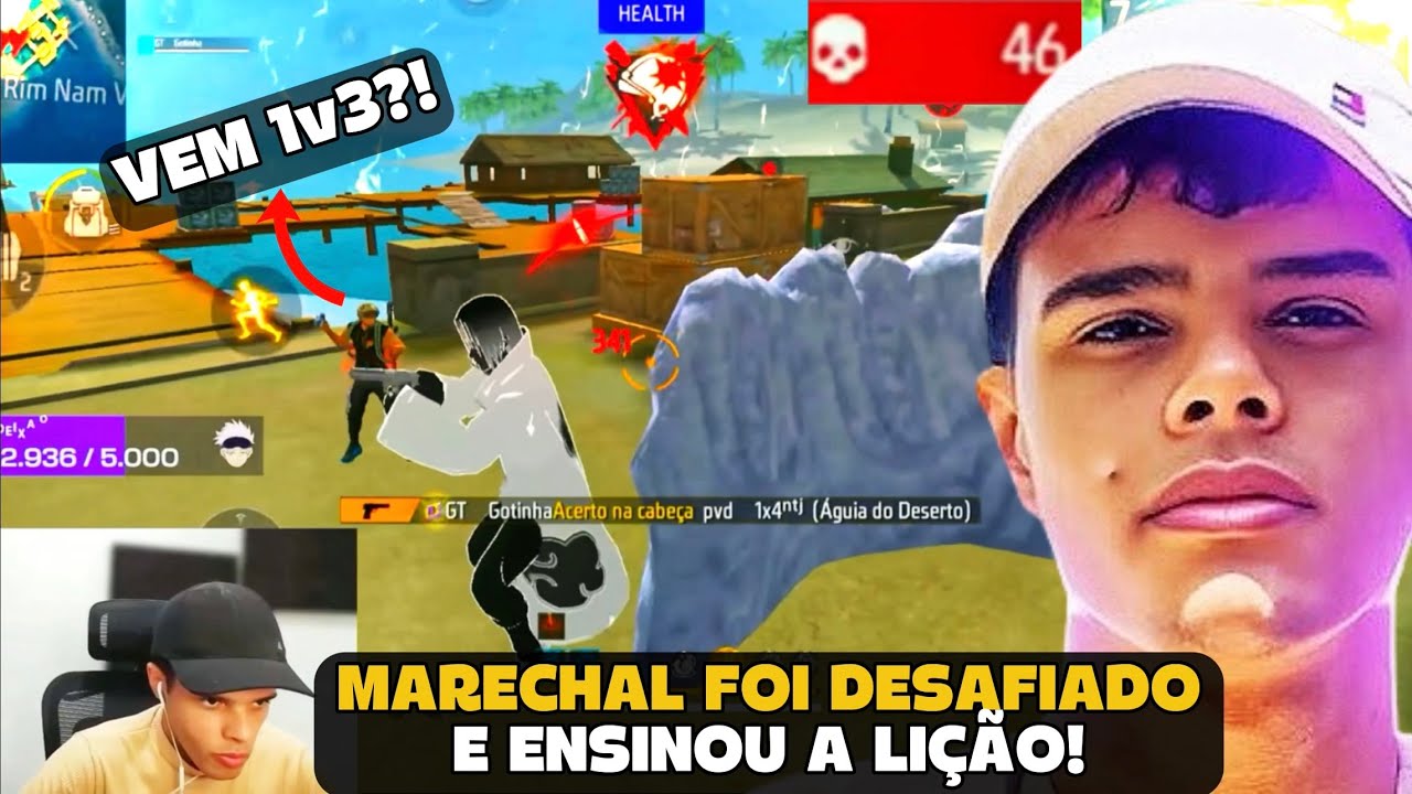 MARECHAL FOI DESAFIADO E ENSINOU A LIÇÃO PARA OS ALEATÓRIOS NO 1V3! FREE FIRE - MARECHAL HIGHLIGHTS