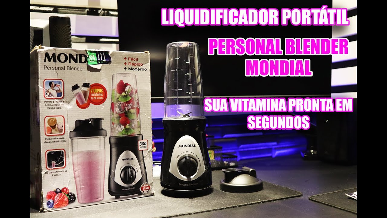 Personal BLENDER MONDIAL - Liquidificador PORTÁTIL 300W - Uma excelente opção pra PREPARAR VITAMINAS