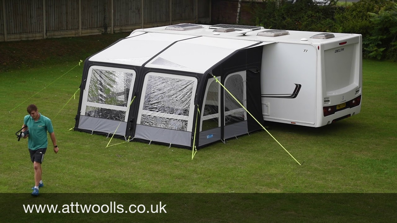 Kampa Rally Air Pro 390 Grande Awning Pitching & Packing (Real Time) Video