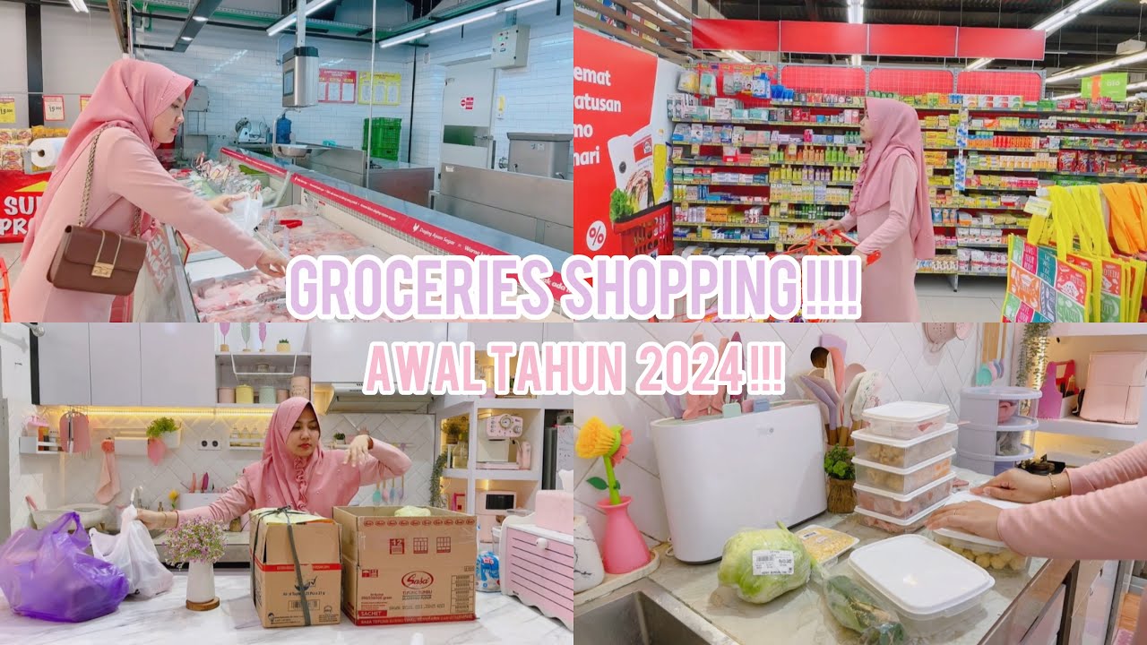 BELANJA BULANAN MINGGUAN | groceries shopping di awal tahun 2024 !!!