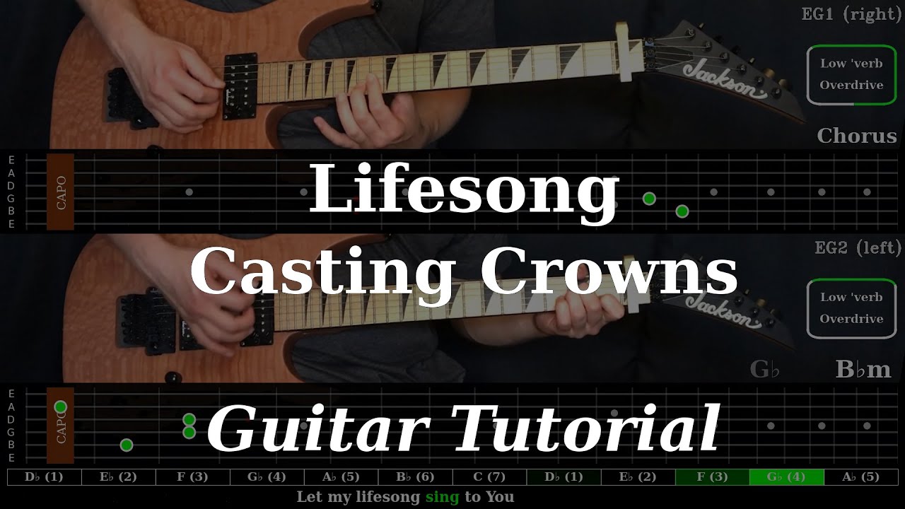 Lifesong - Casting Crowns | Electric Guitar Playthrough (With Fretboard Animation)