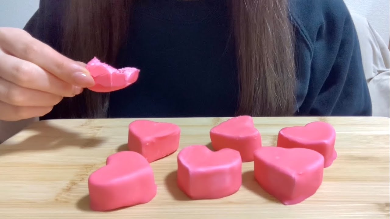 ハートチョコマシュマロ🍫🩷 ASMR 咀嚼音 モッパン mukbang