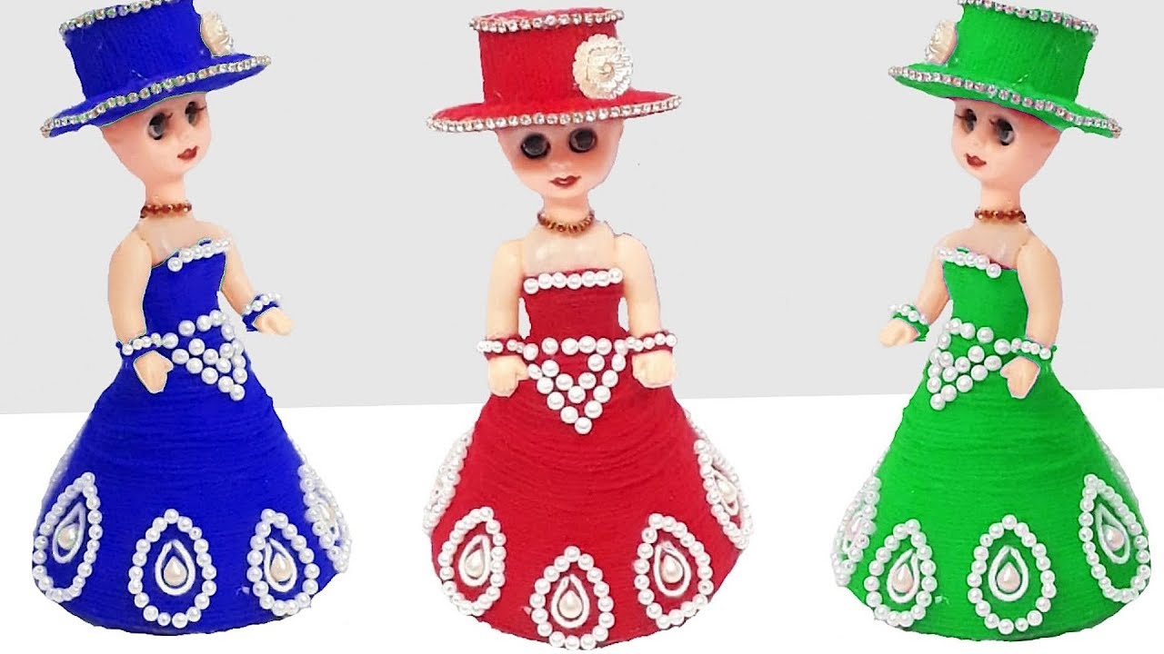 How to Make woolen Doll Dress/Doll Cloth at home | Easy doll decoration ideas