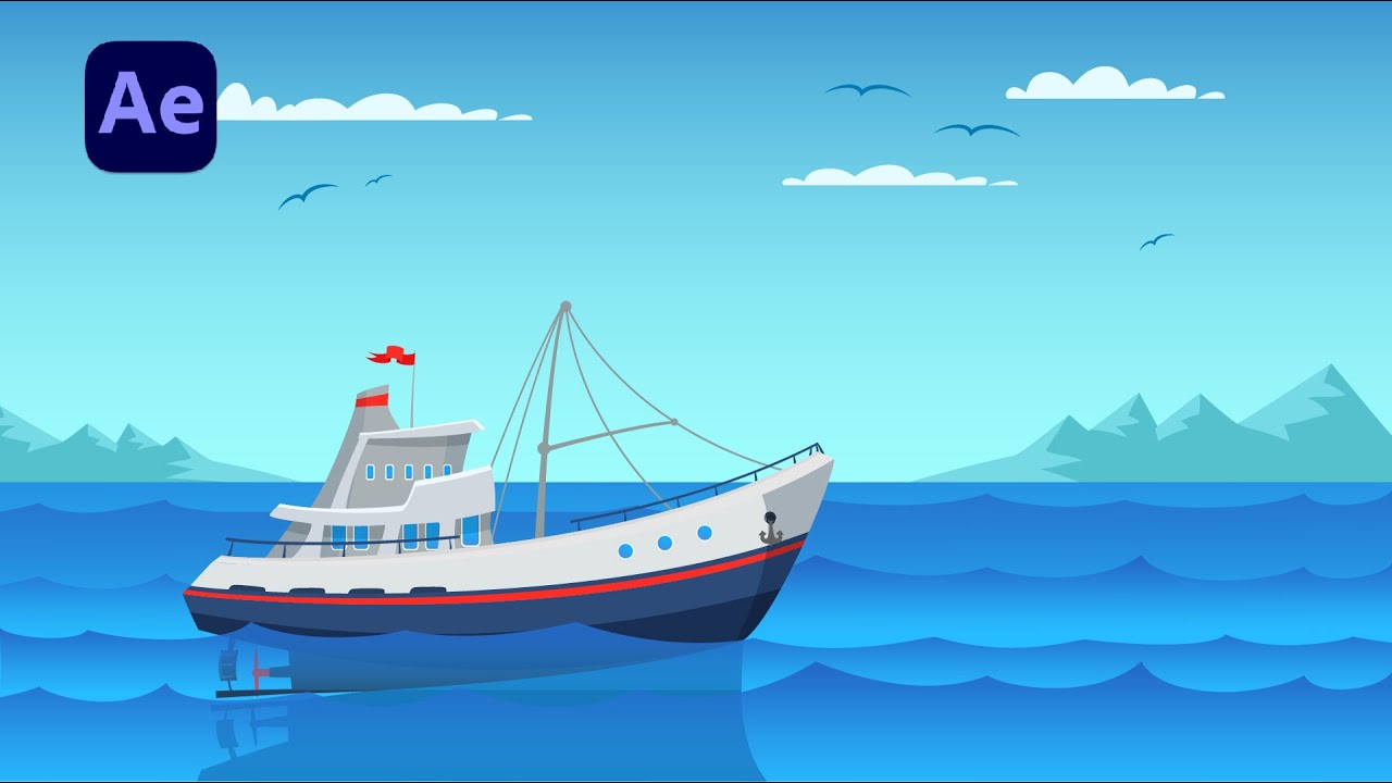 How to create Boat Animation with in After Effects Tutorial: No Plugin
