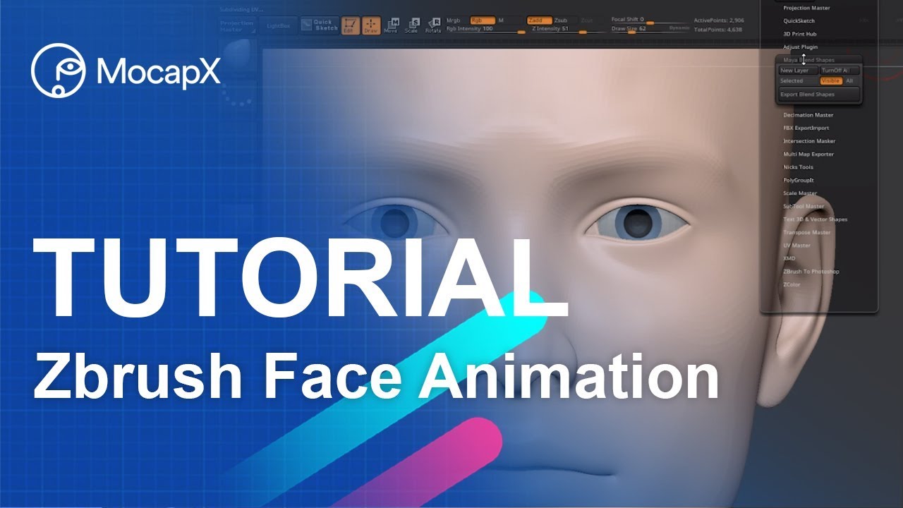 MocapX - How to animate face from Zbrush using blendshapes