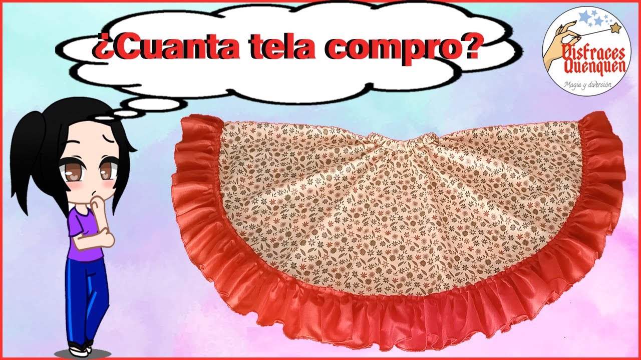 Cuanta tela compro❓Cuanta tela necesito para una falda circular con elástico en la cintura y volados