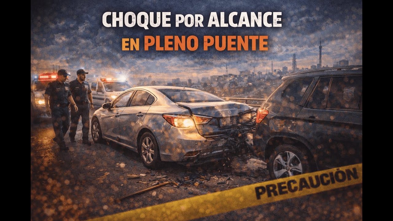 Choque por alcance en pleno puente 