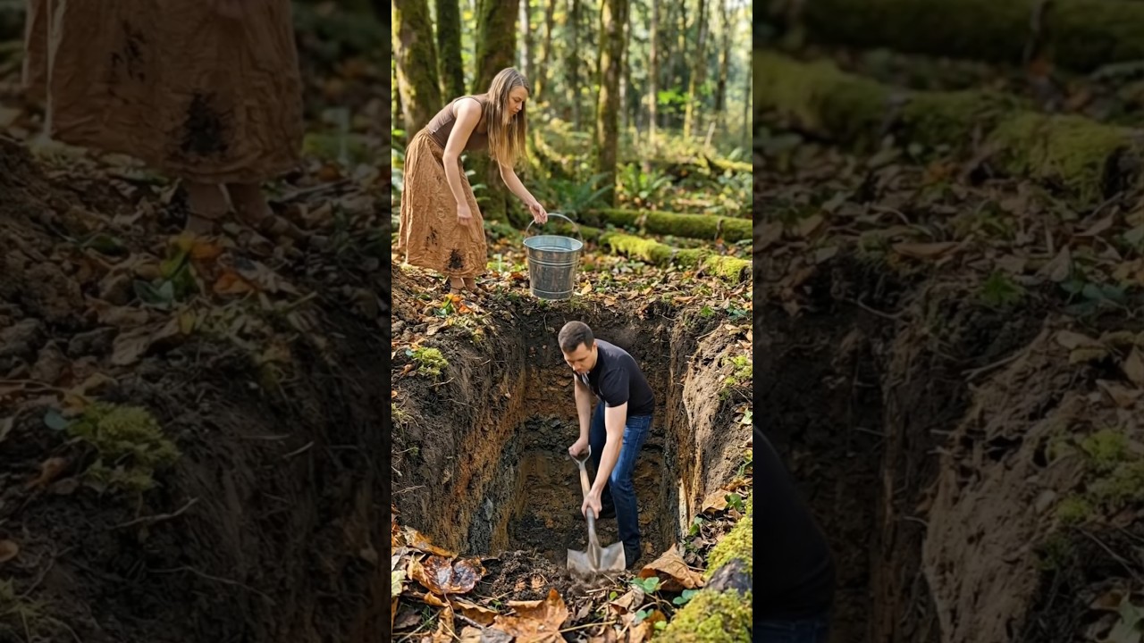 Hidden Beneath an Untouched Forest&hellip; A Secret Modern Shelter 😳🌲 #outdoors #camping #building