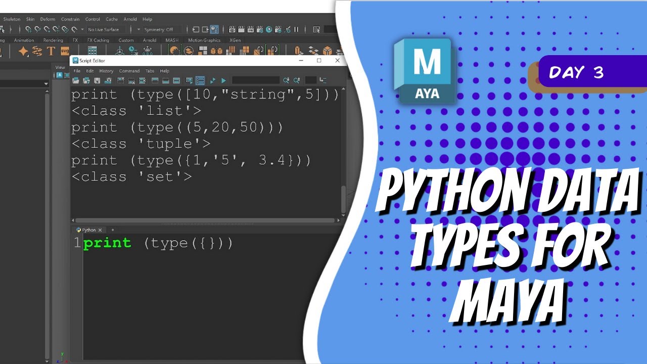 Day 3 - Python Data types for Maya | Maya 30 Day Introduction to Python