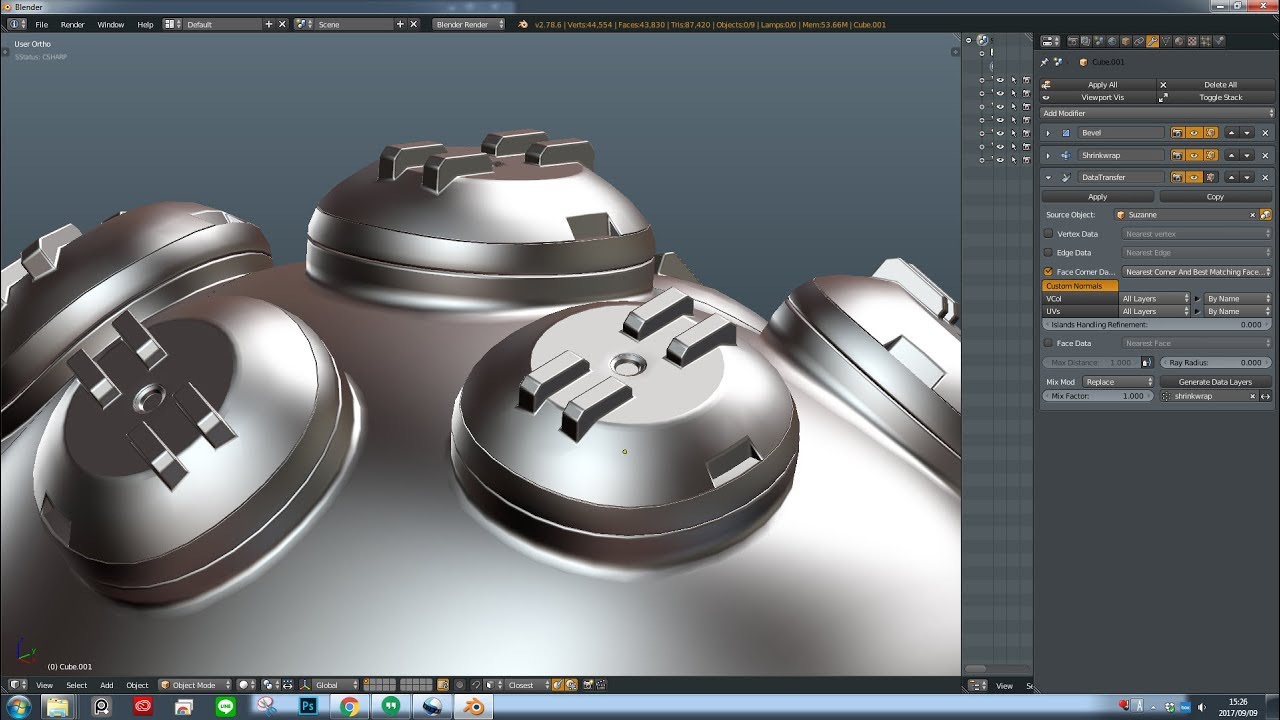 snap seamlessly hard surface objects in blender