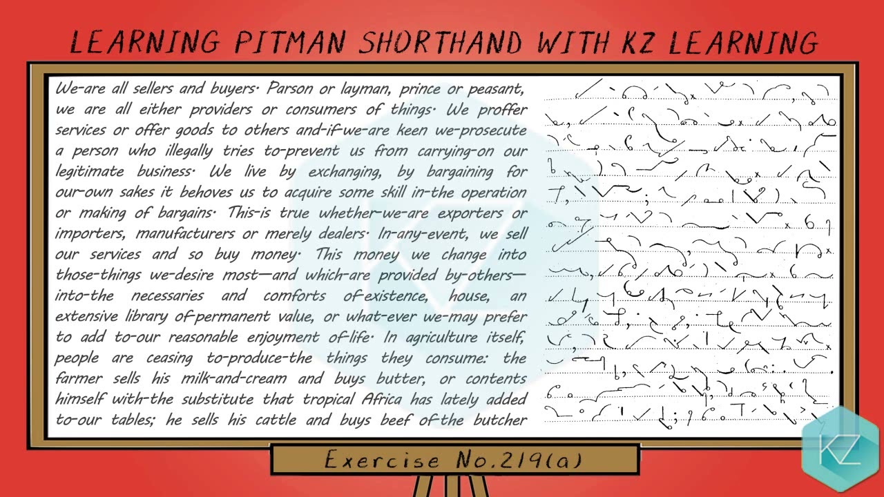 Exercise No.219 @ 100 WPM - Pitman Shorthand Dictation - KZ Learning
