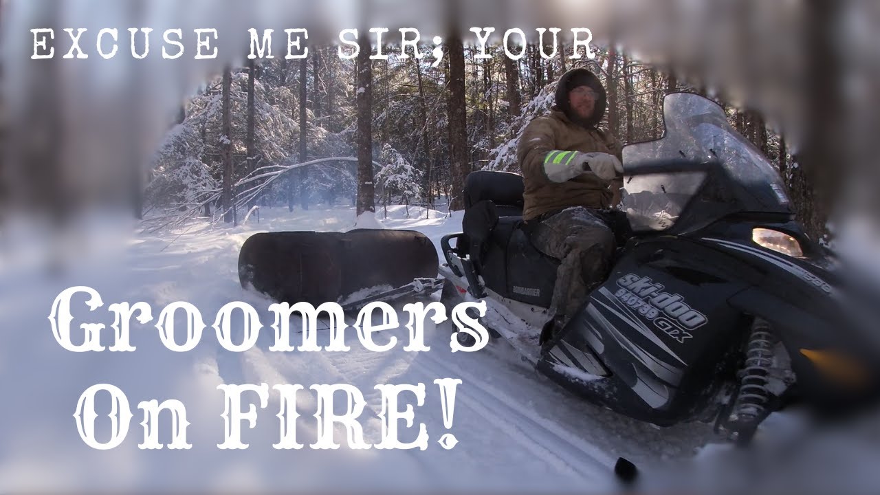 Groomer Fire! Snowmobile Trail Grooming 2022