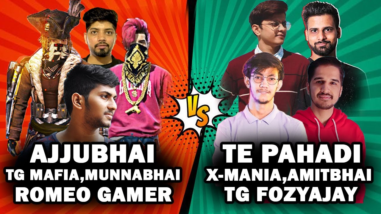 AJJUBHAI SQUAD VS TE PAHADI SQUAD | AMITBHAI,ROMEO GAMER,X-MANIA,MUNNABHAI,TG MAFIA,TG FOZYAJAY