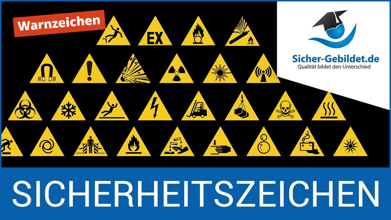 Sicherheitszeichen: Warnzeichen als &Uuml;bersicht