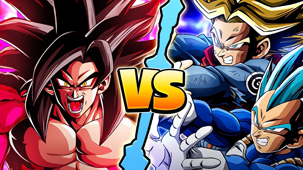 LR FULL POWER SSJ4 GOKU TEAM VERSUS LR VEGETA & TRUNKS TEAM! (DBZ: Dokkan Battle)