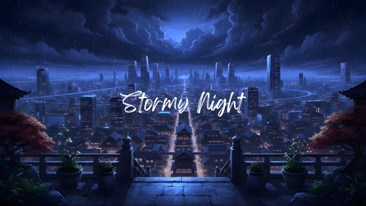 Stormy Night in Tokyo 🌩️ Cinematic Lofi for Focus & Relax