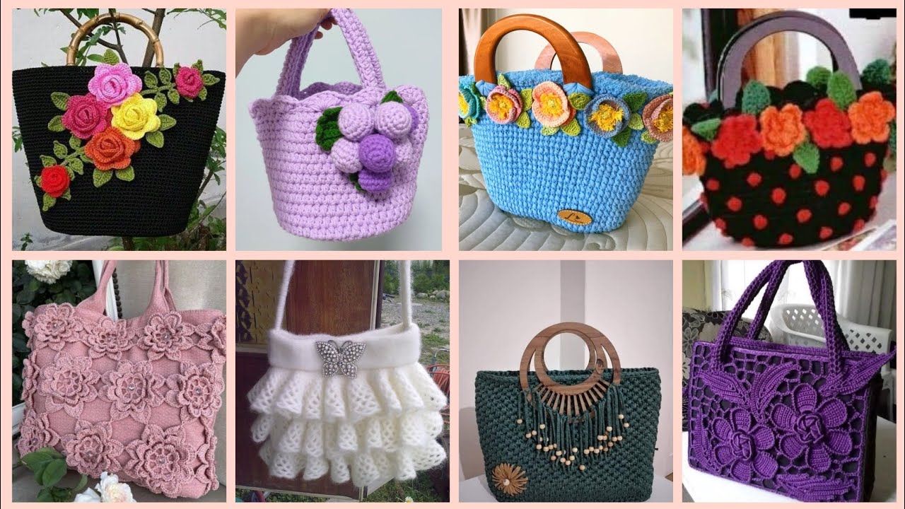 300+ Crochet handbags stylish designs for girls #crochet #handmade 