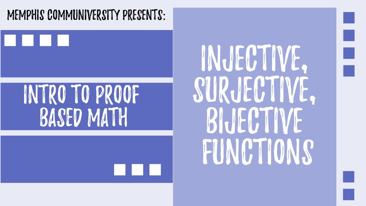 An Intro to Proof Based Math: Injective, Surjective, and Bijective Functions