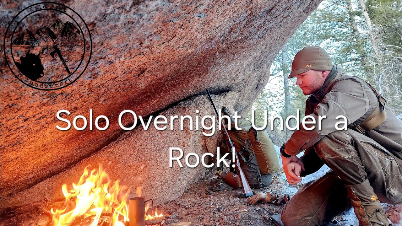 Spring Overnighter Sleeping Under a Rock! (Crazy Weather and Terrain)