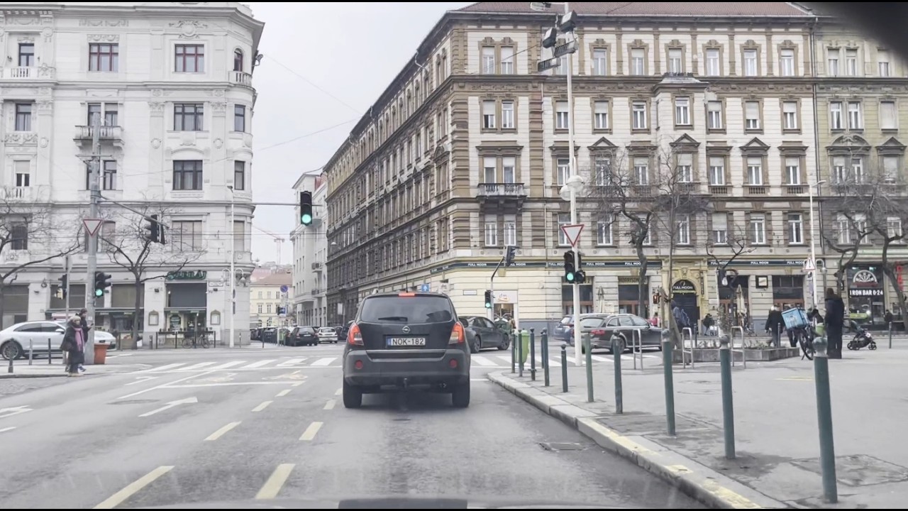 Driving in Budapest 🇭🇺 Újlipótváros - MARGIT HÍD - Széll Kálmán tér - Déli pu. - Kosciuszkó Tádé u.