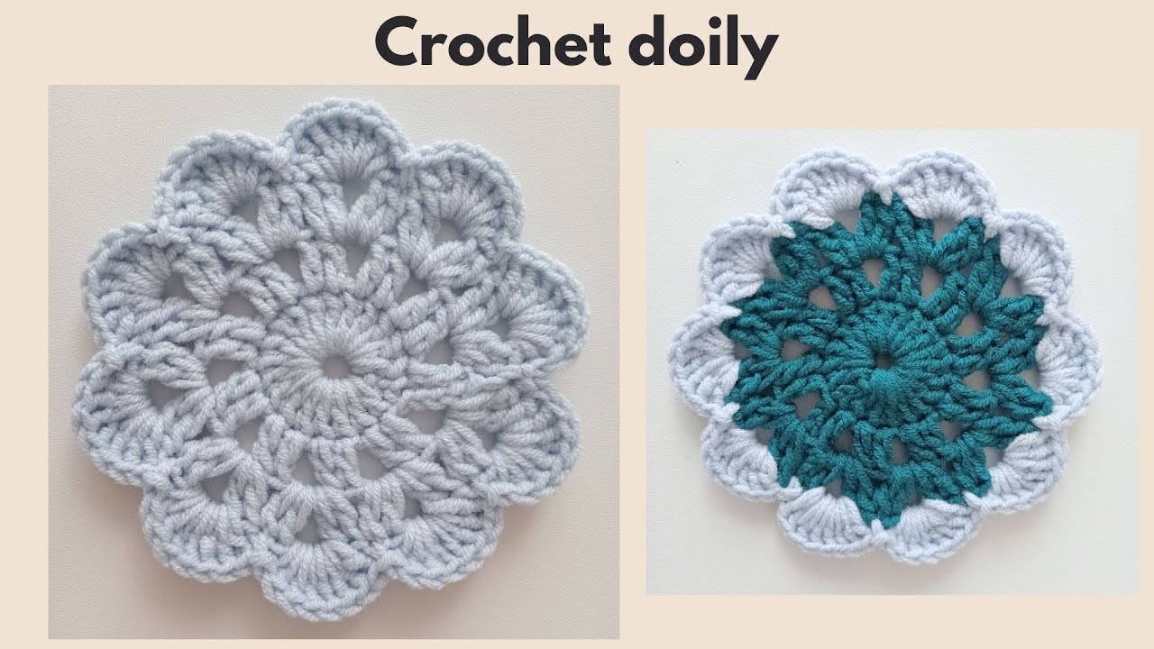 Crochet easy cup coaster - step by step