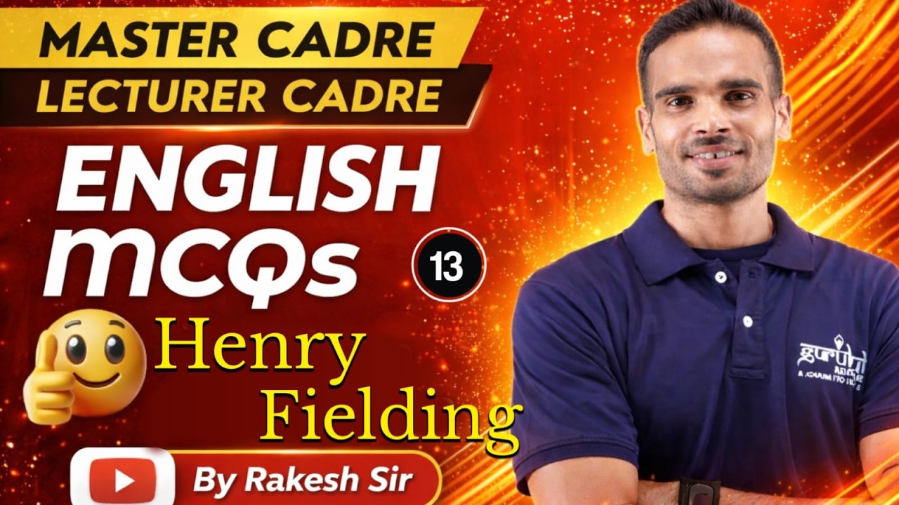 Master Cadre English Preparation | Lecturer Cadre | Samuel Richardson Important MCQs 13