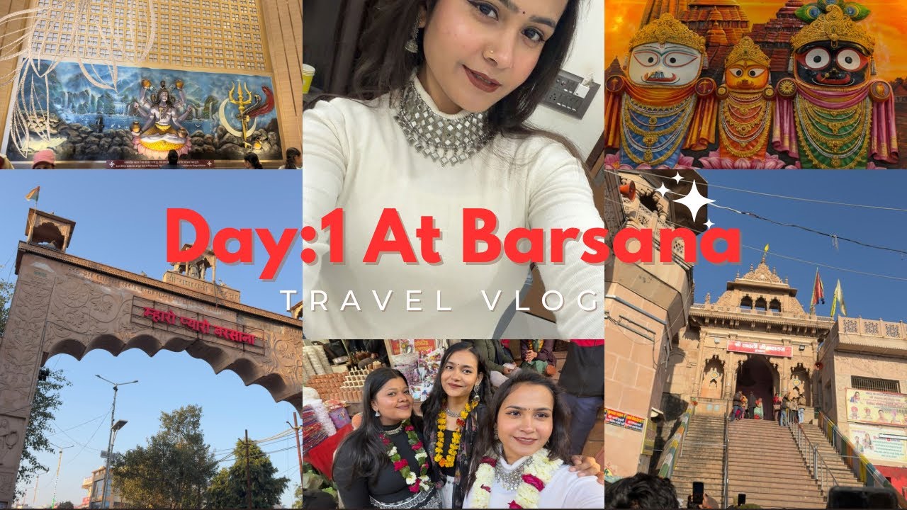 Barsana vlog ❤️| radha rani ji ka ghar|  or fir hum gaye goverdhan, char dham, iskcon, Prem mandir🌸🦚