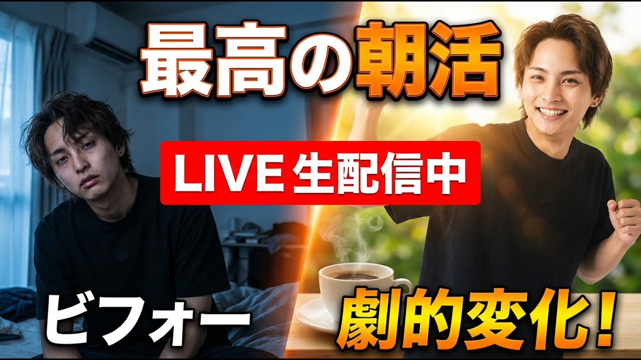 【朝活ライブ】毎朝10分の習慣｜スクワット100回＋腸活体操＋水分補給｜40代・50代
