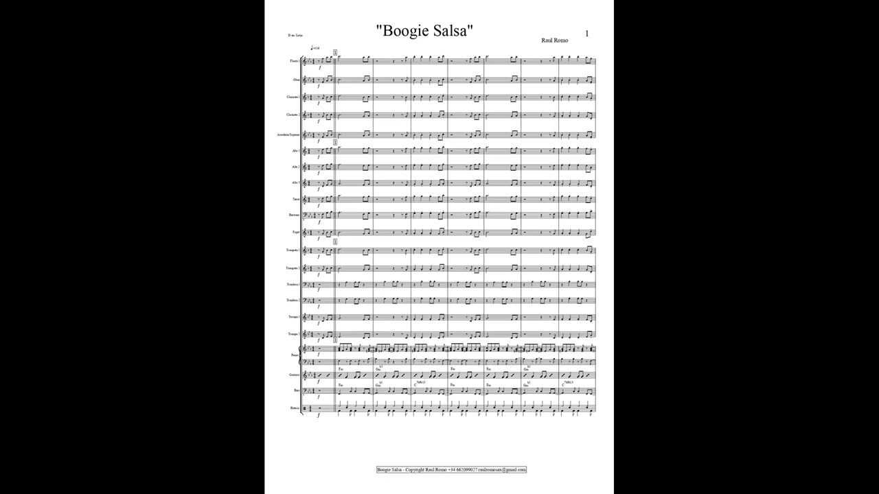 Concert Band Score - Boogie Salsa