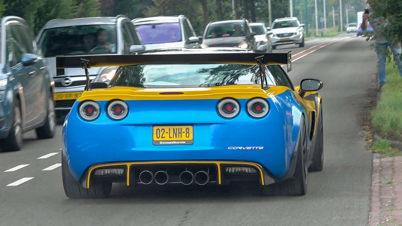 Corvette C6 Z06 (Akrapovic) - BRUTAL V8 Acceleration Sounds and Powerslides!