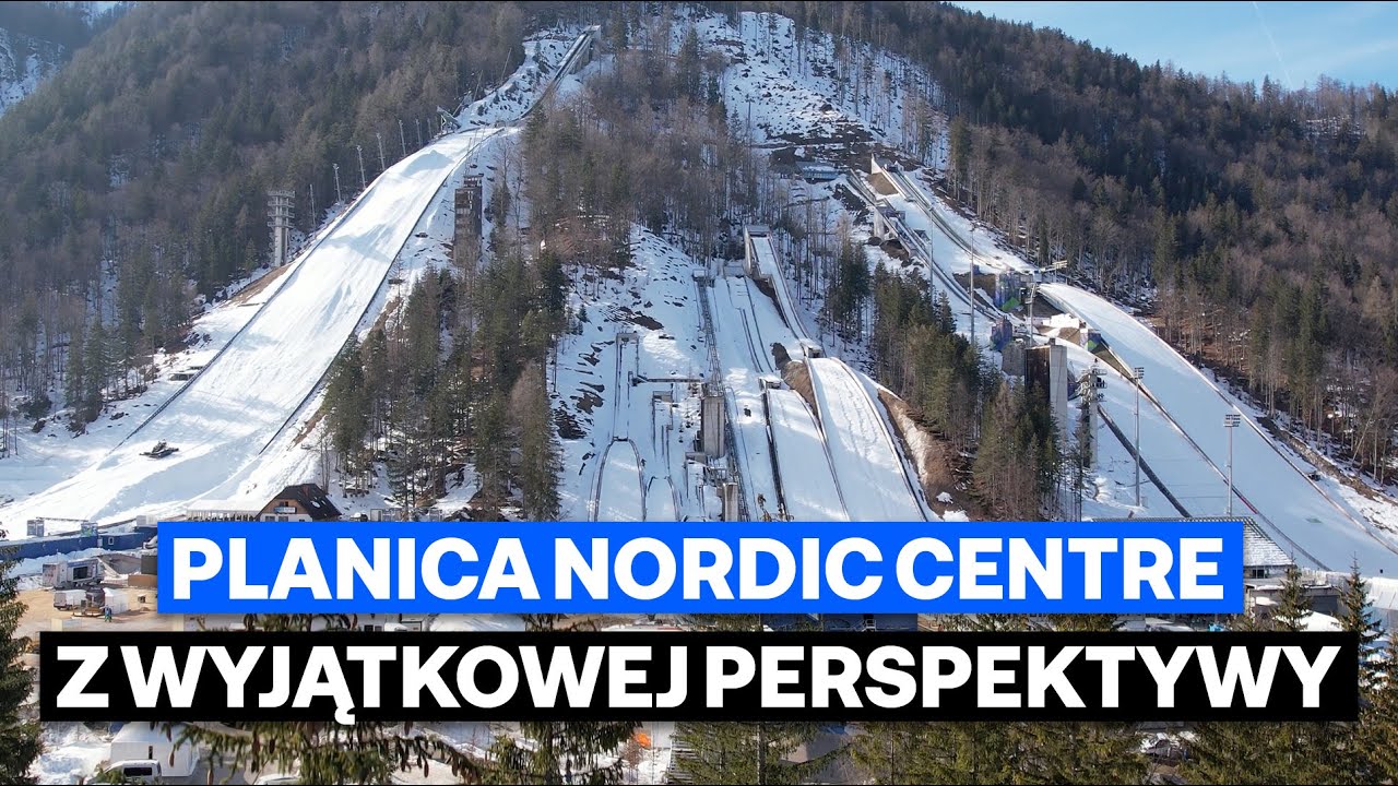Kompleks narciarstwa klasycznego w Planicy z lotu ptaka (4K)