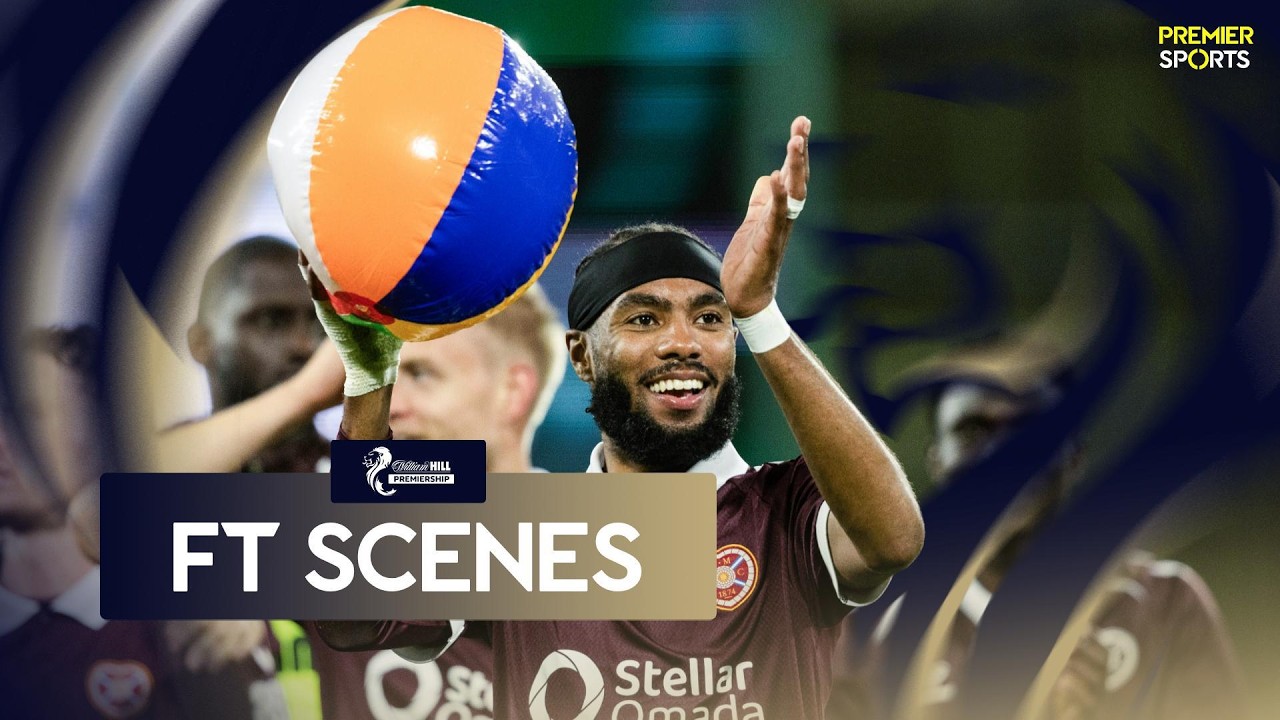 Full-time scenes | Hearts players and fans celebrate opening Edinburgh Derby win of the season