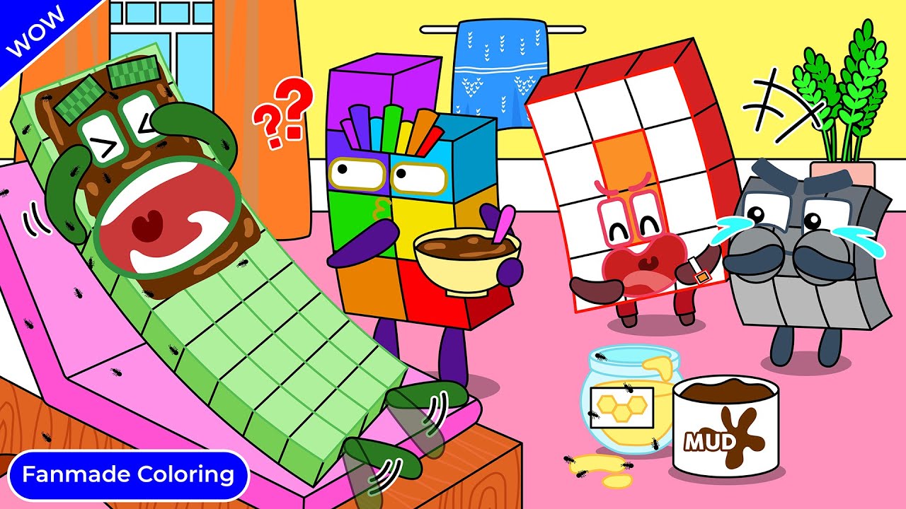 What Happened to the Face Of Numberblocks 40 | Numberblocks Fanmade Coloring Story