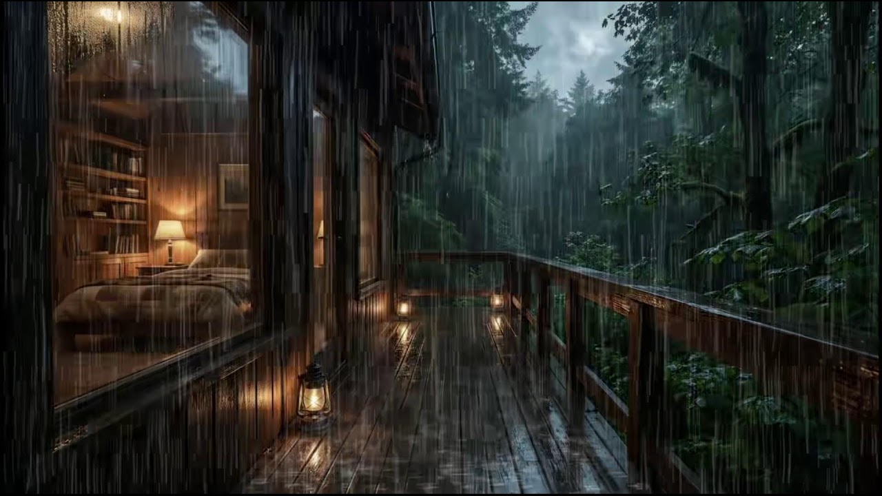 Soothing Cabin Rain Sounds 🌧 White Noise for Deep Sleep, Relaxation & Insomnia