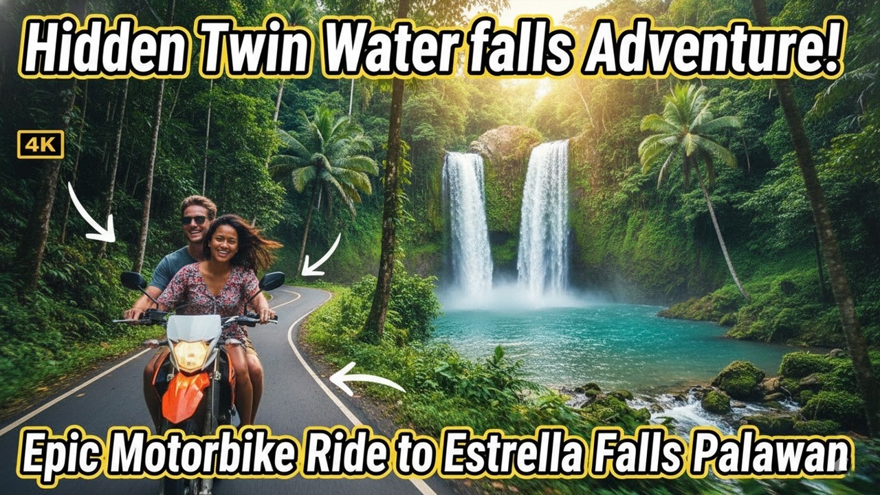 Epic Motorbike Journey to Estrella Falls Narra Palawan – Crystal Clear Pools & Jungle Roads 4K