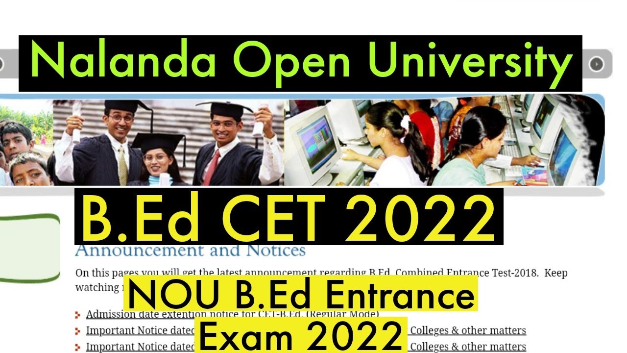 NOU B.Ed Admission 2022 | Entrance Exam 2022 |Nalanda Open University