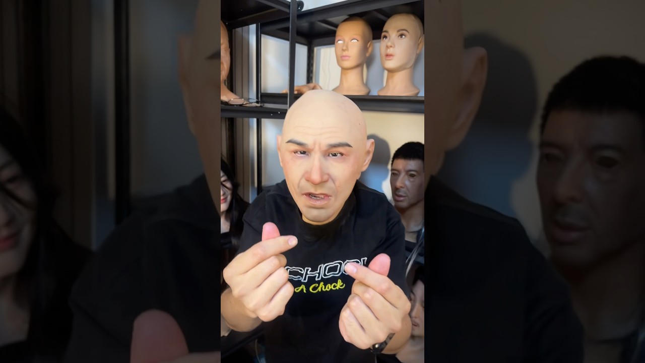 Penutup kepala silikon memakai tampilan casing! #cosplay #masks #mask