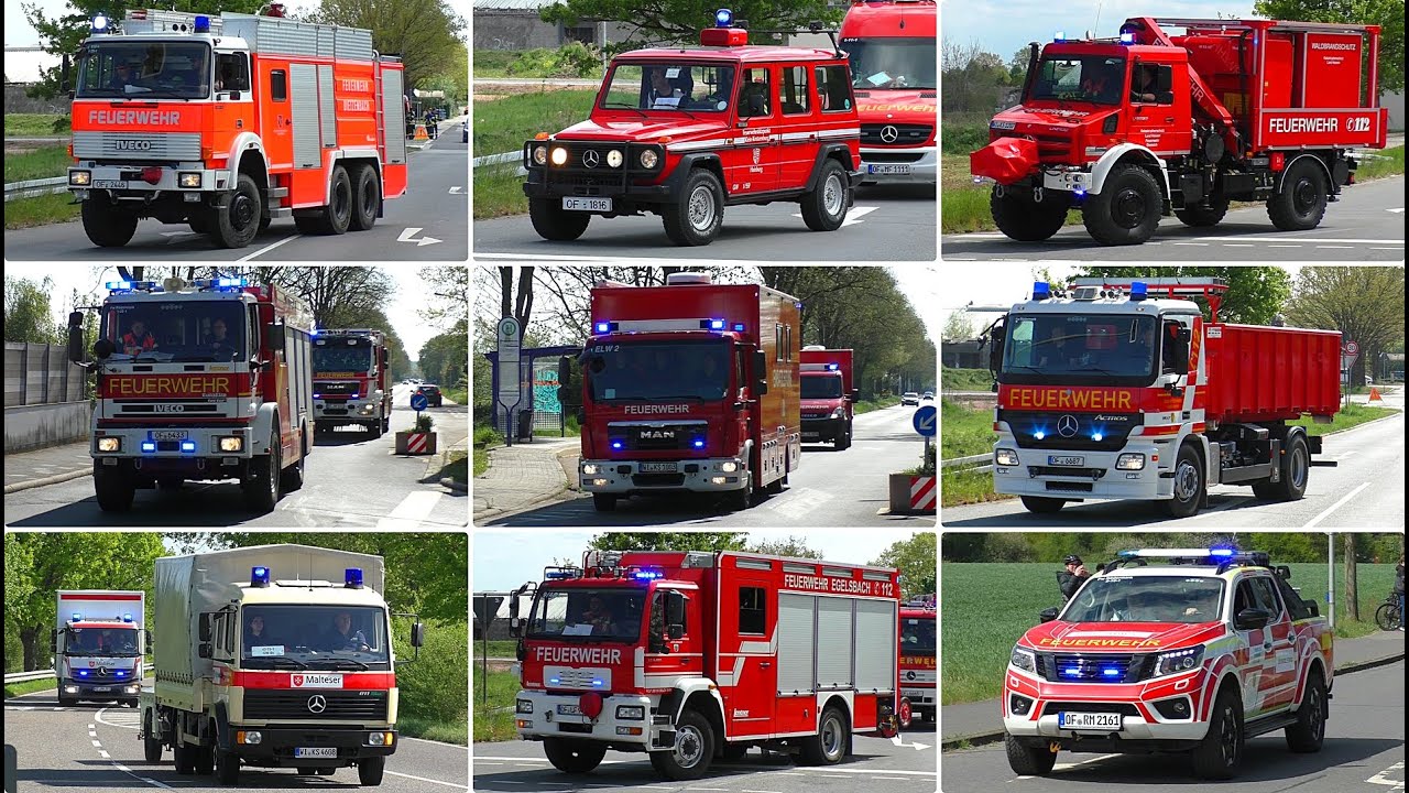 [WALDBRAND im KREIS OFFENBACH 🔥🚒] ● Einsatzfahrten aus dem gesamten LK zu GROßÜBUNG in Rödermark 🚨⚠️