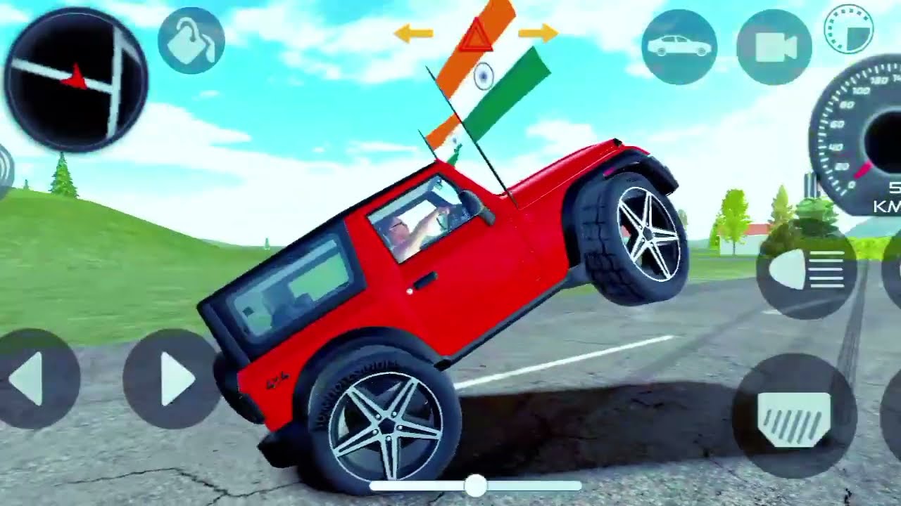 Indian cars simulator 3D||mahindra thar off-roading||indian thar stend||