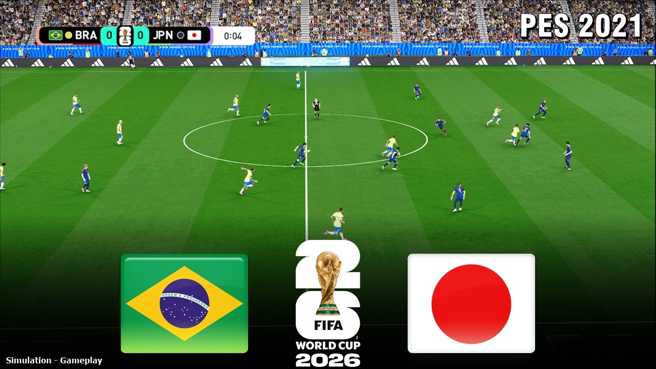 BRAZIL vs JAPAN | FIFA World Cup 2026 | 29 June 2026 | Live SIMULATION PES 2021 Gameplay