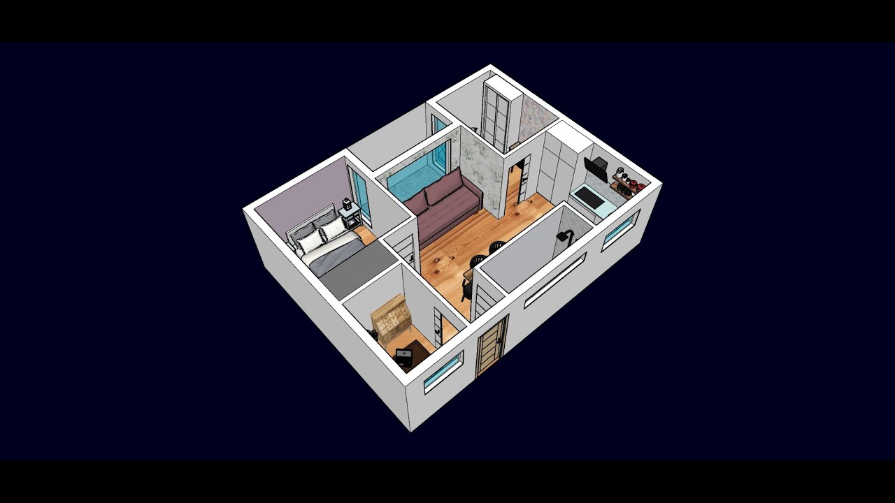 CASA DE  8x6 METROS CON  3 HABITACIONES