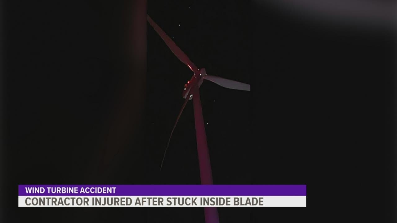 Crewmember rescued from wind turbine in Adair County