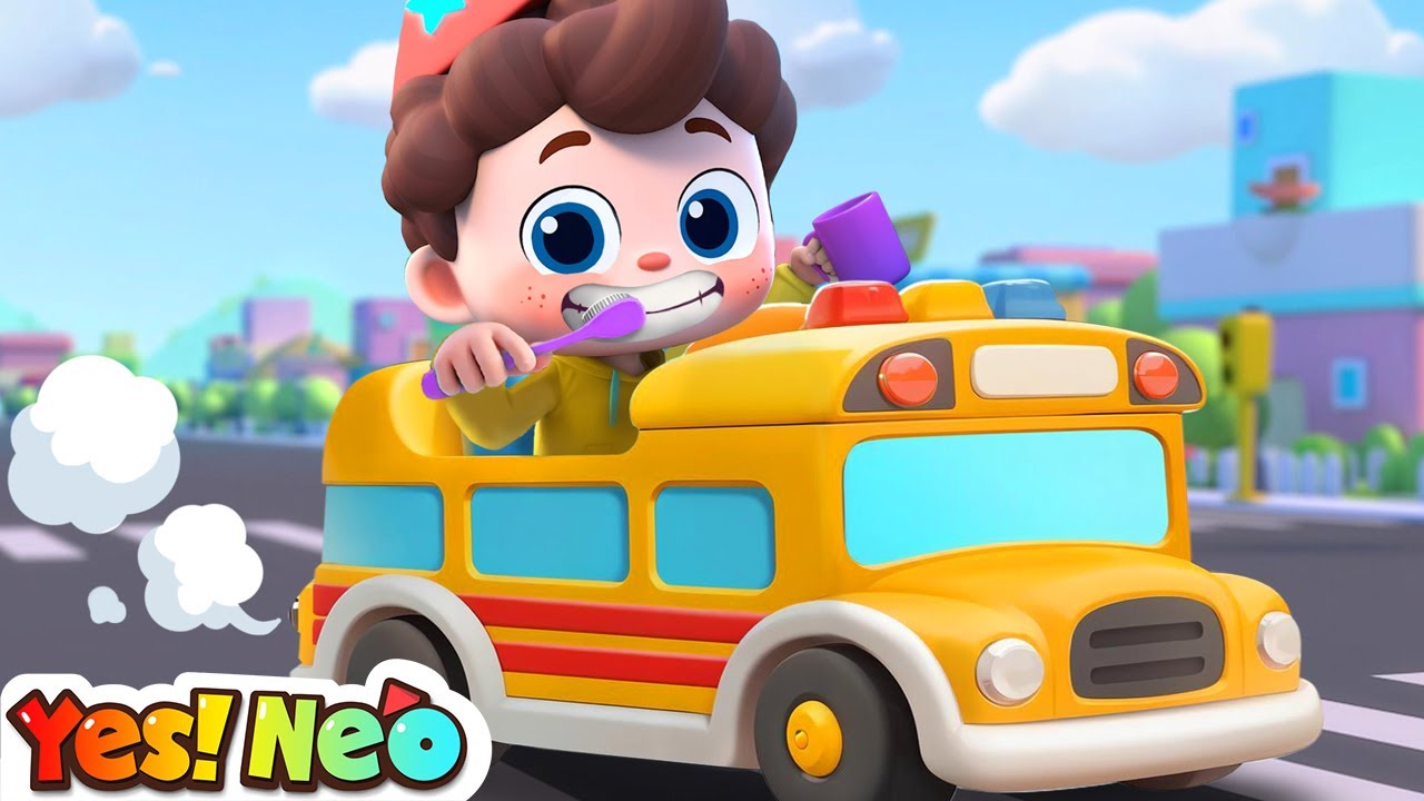 Wheels on the Bus (Brush Your Teeth) | Bus Song | Nursery Rhymes & Kids Songs | Yes! Neo