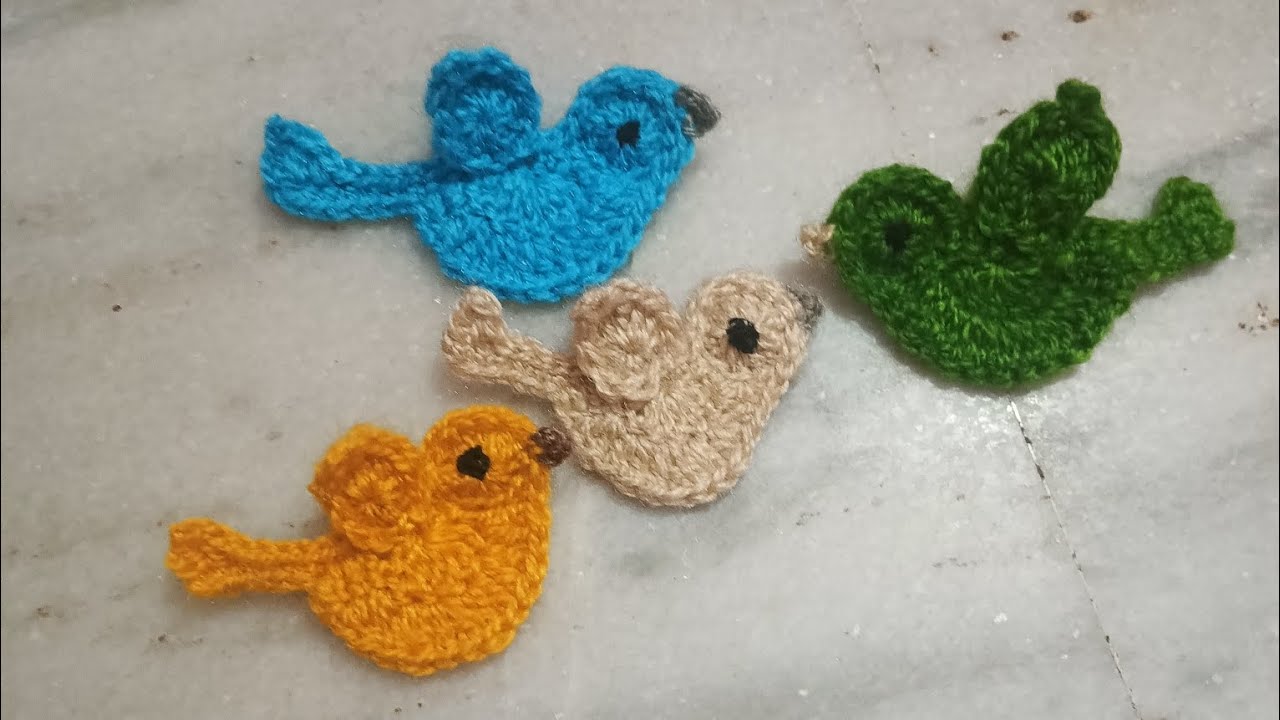 How to make beautiful crochet birds 😍| easy tutorial in Hindi | woolen birds #wool#crochet#appliqué